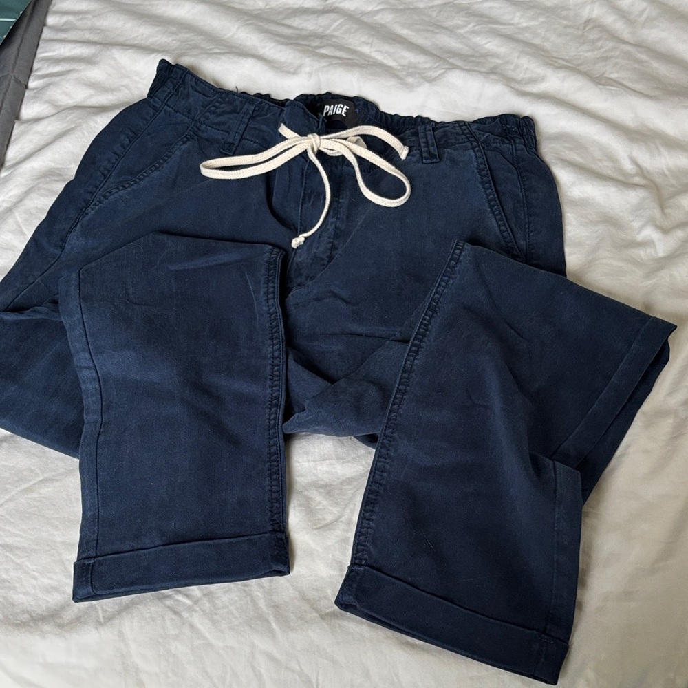 PAIGE women’s Christy Chinos with Drawstring in French Navy Size 29 NWOT - Picture 6 of 9